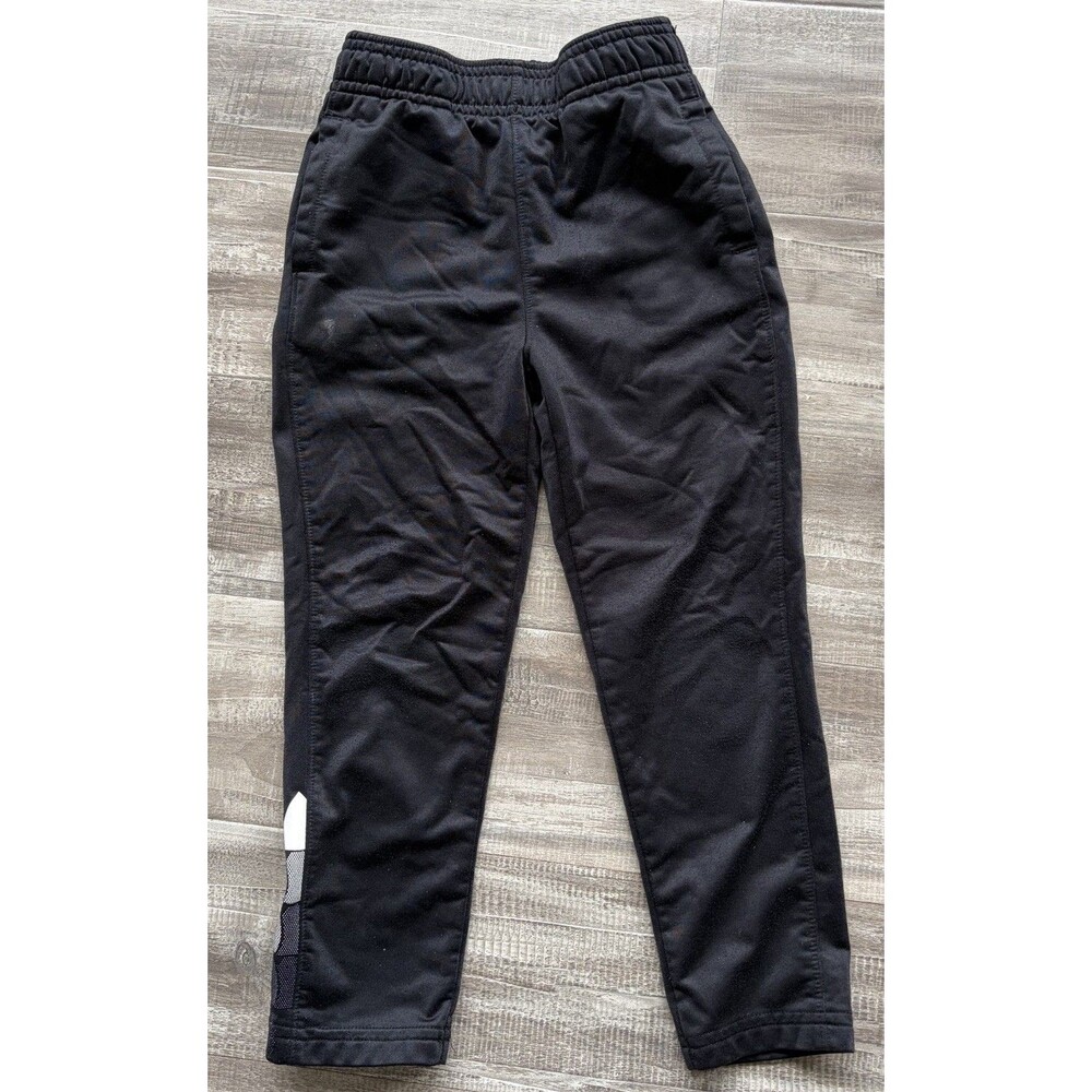 Under Armour Boys Sweatpants 4 Black Joggers Elastic Waist